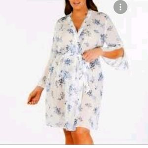 INC International Concepts White Floral Kimono